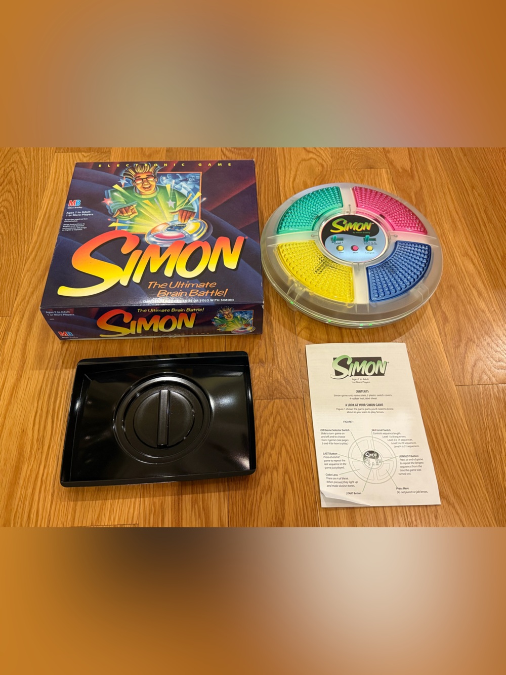 Vintage 1994 Simon Elec Game Clear Ultimate Brain Battle Milton Bradley Untested